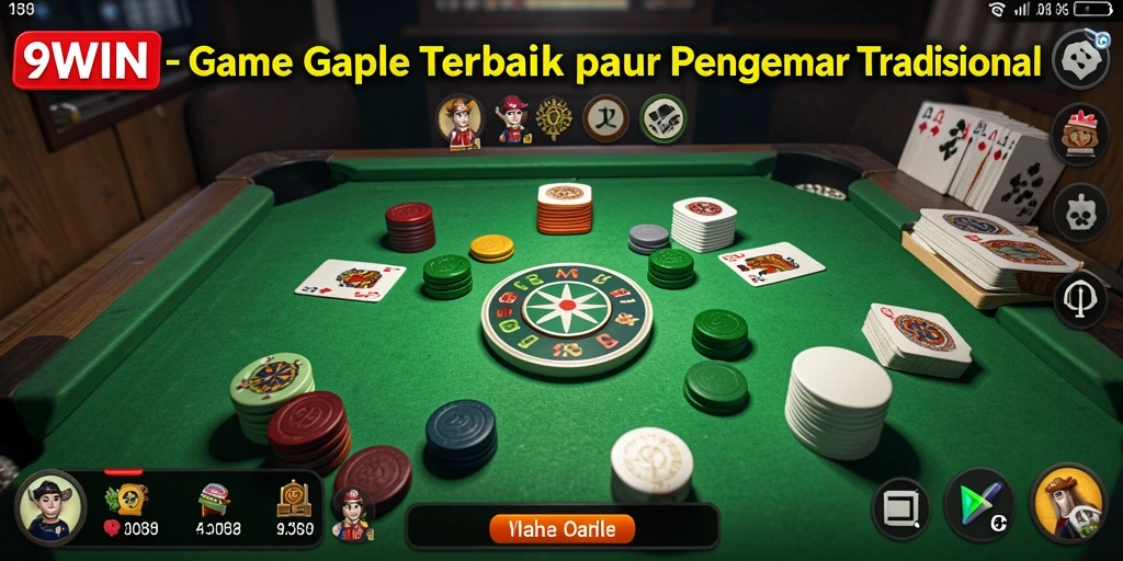 Screenshot gameplay 9WIN menampilkan suasana seru permainan Gaple.