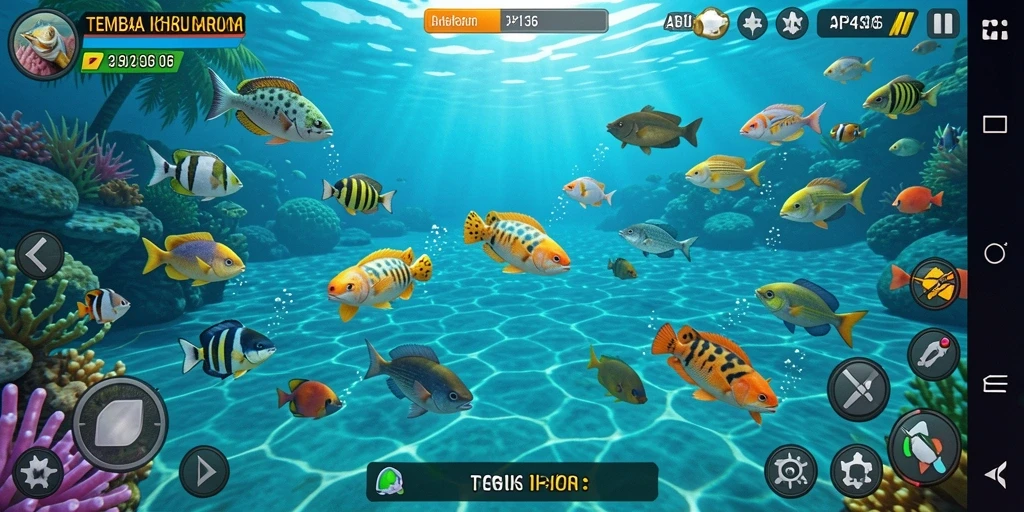 Tampilan seru gameplay Tembak Ikan dalam API36.