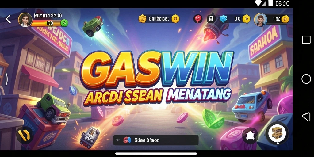 Tampilan gameplay GASWIN yang penuh aksi dan menyenangkan.