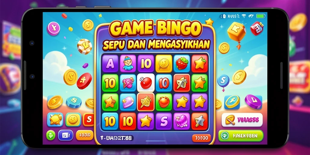 Tampilan gameplay seru dalam JAWABET88 dengan suasana bingo yang meriah.