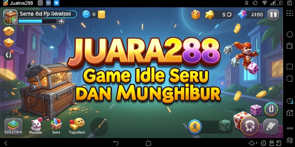 Tampilan utama JUARA288 dengan karakter bergaya dan gameplay Idle seru.