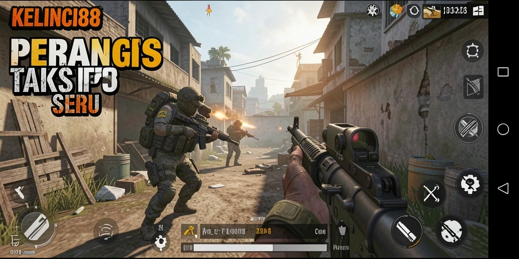 Tangkapan layar utama KELINCI88 menampilkan aksi FPS yang intens.