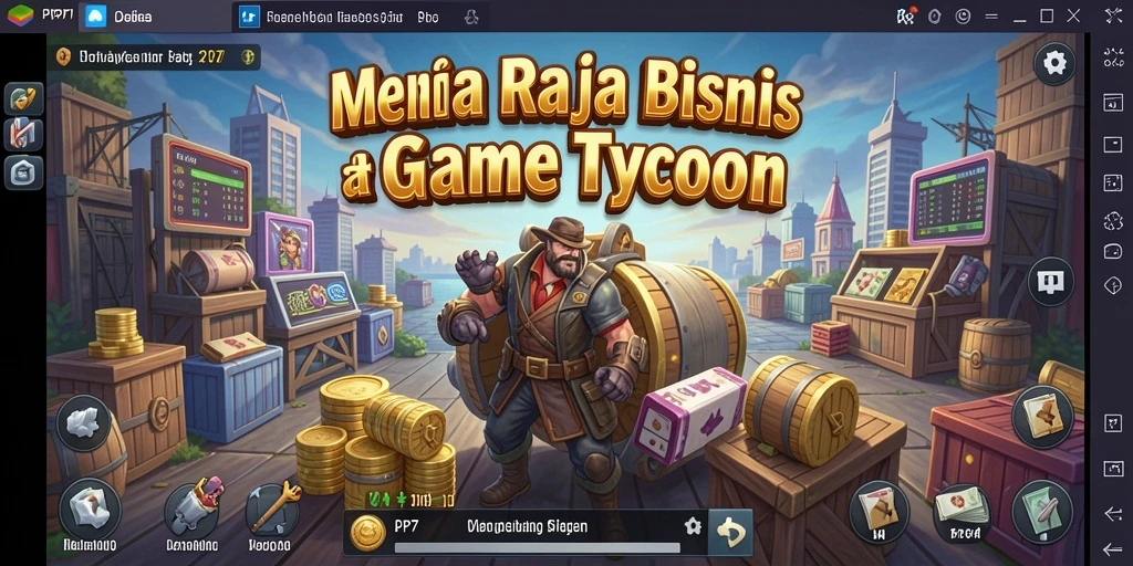 Tampilan gameplay PP7 menampilkan pengelolaan bisnis yang seru dan menantang.