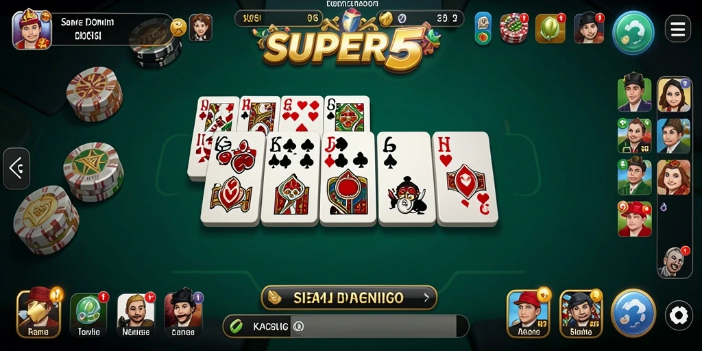 Tampilan gameplay seru dari game Domino SUPER5 dengan fitur menarik.